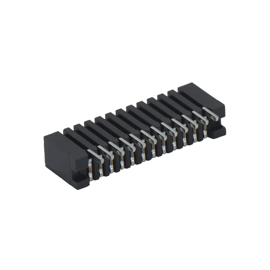 Pitch 1.00mm 90º C型 卧贴 12Pin 黑色